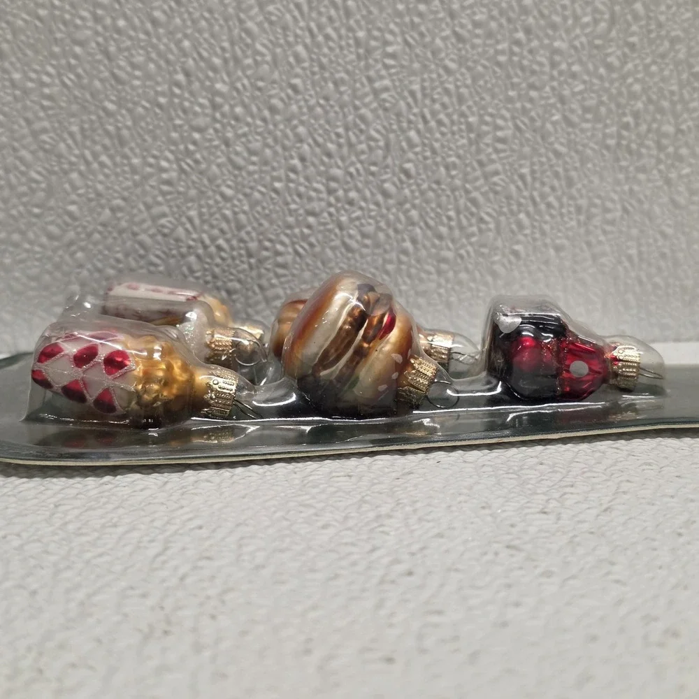 Jo-ann Junk Food Glass Christmas Ornaments Sealed NOS 6 Pieces